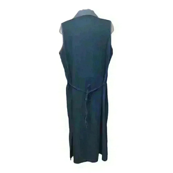 Chambray  Dress Embroidered Sleeveless - Picture 2 of 7